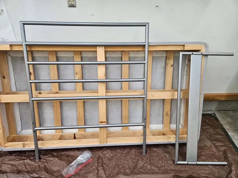 IKEA Metal and Wood Bed Frame Parts with Hardware